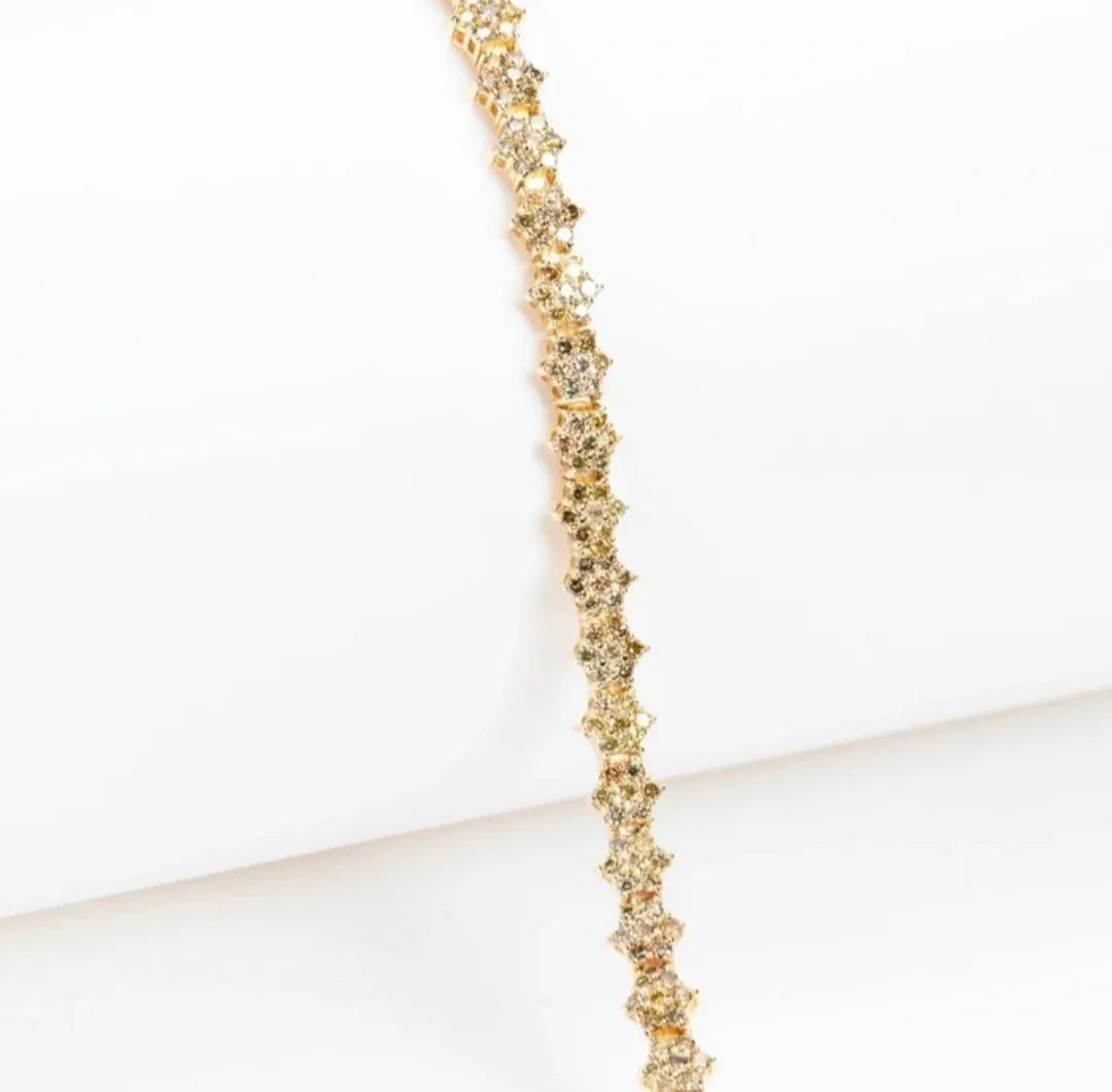 14K GOLD BRACELET WITH DIAMONDS 3.39ct, 8.49g