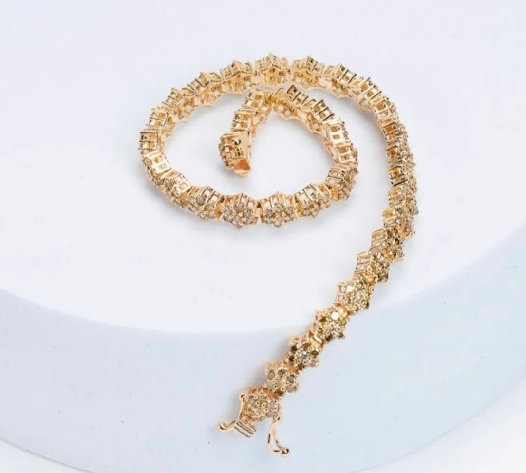 14K GOLD BRACELET WITH DIAMONDS 3.39ct, 8.49g